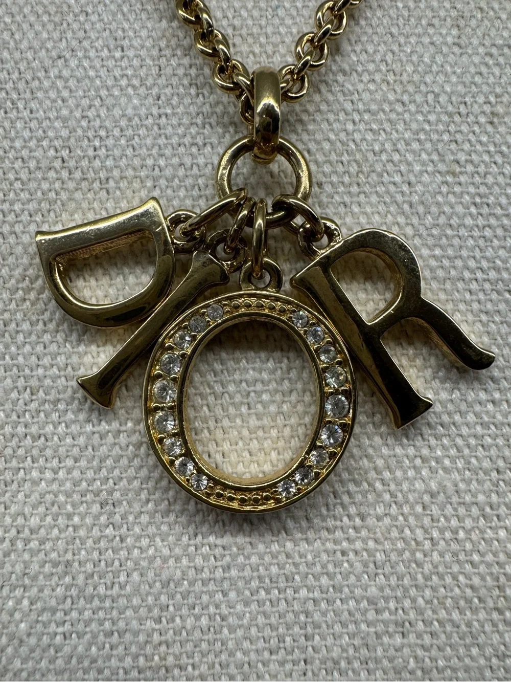Christian Dior Crystal Letters Necklace